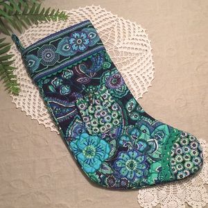 Vera Bradley Christmas Stocking Blue Rhapsody Pattern Retired